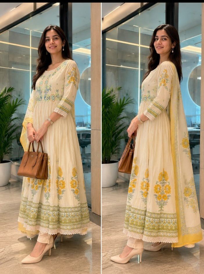 Premium Floral Anarkali Suit Set